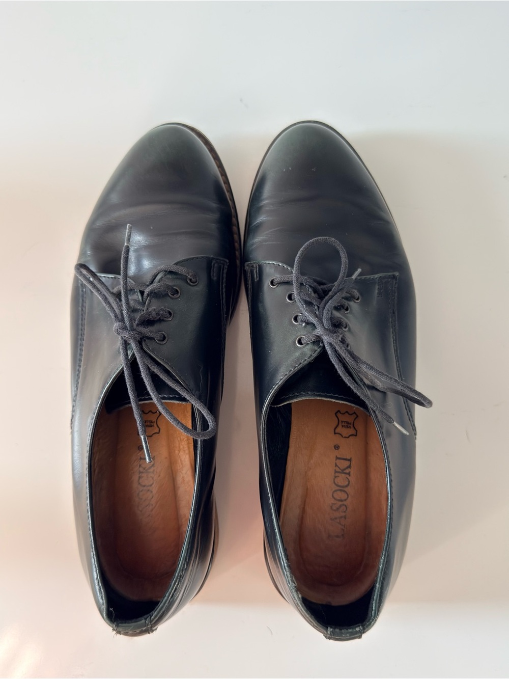 Lasocki Women’s Sz 8 Dark Green Patent Leather Oxford Shoes Lace Up